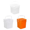 10L 角型バケツ 万能バケツ 持ち運びが簡単な食品保存容器 ハンドルと蓋付き DIYペイント水用(3)