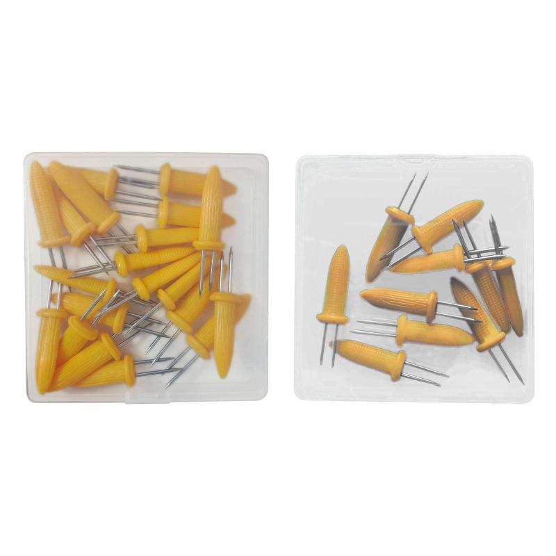 コーンホルダー コーンオンザコブ串 多機能 快適なグリップ バーベキューフォーク コーンプラグ パーテ..