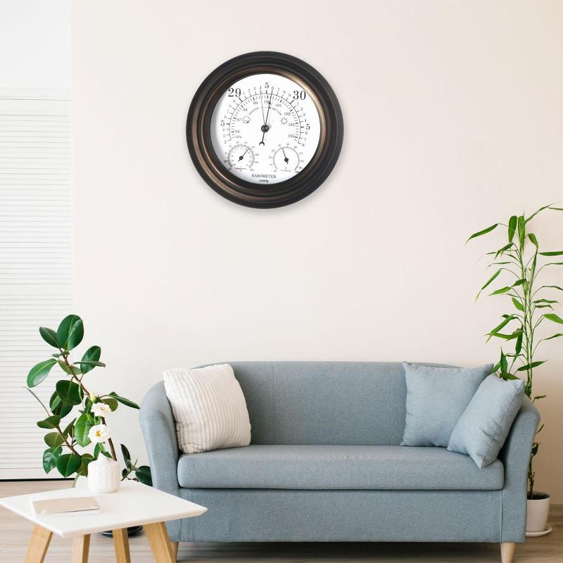 地下室の帆船ヨット用の温度計ハイグロメーターラウンド気象ステーション