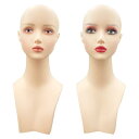 ハゲマネキンヘッド PVC マネキンヘッドメイクアップ美容プロフェッショナルウィッグモデルヘッドスタンド現実的な帽子ネックレスかつら