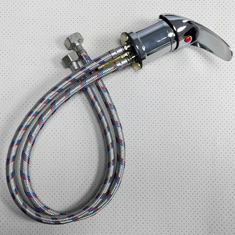 シャンプーボウル蛇口亜鉛合金ホース付き交換部品取り付け簡単