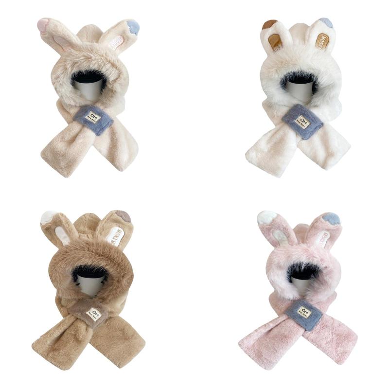 冬用帽子 スカーフ ヘッドギア 2 イン 1 耳保護キャップ 面白いボンネット パーカー帽子