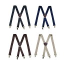 メンズ サスペンダー X 形の多用途 4 つのスナップ フック付き スタイリッシュなゴムバンド ズボン パンツ ブレース テーマ パーティー スーツ ホリデー用