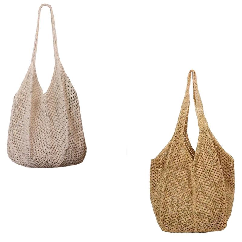 女性用のかぎ針編みバッグビーチバッグショルダーバッグポーチエレガントな旅行財布街路通勤者のための..