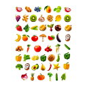 50 枚の果物野菜ステッカー子供のアクティビティ幼児のラップトップ用