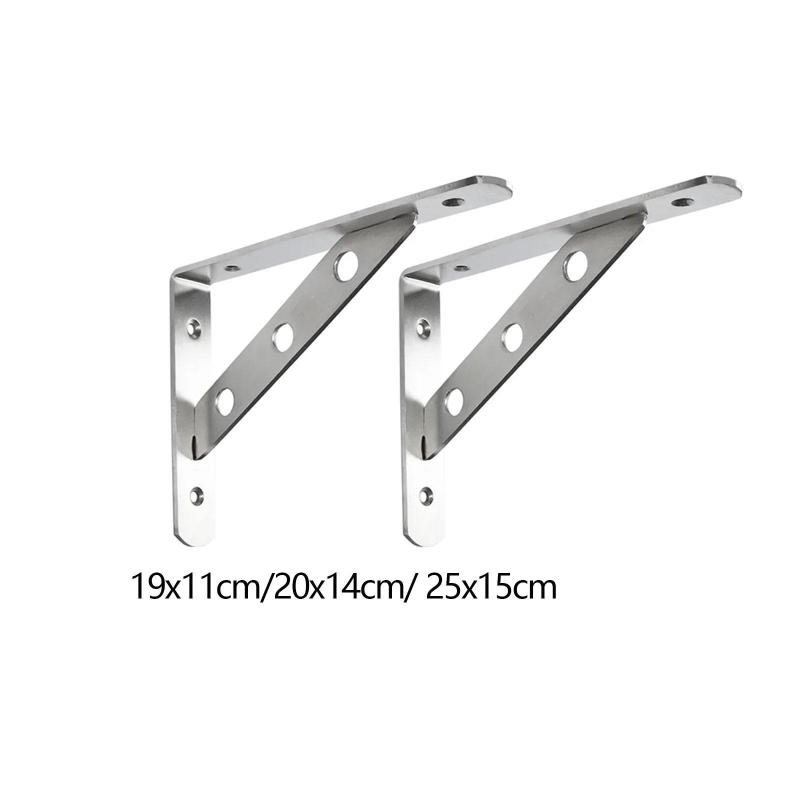 2ピース/個ステンレス鋼の棚ブラケットソリッドシェルフサポートスペース節約コーナーブレース取り外し..