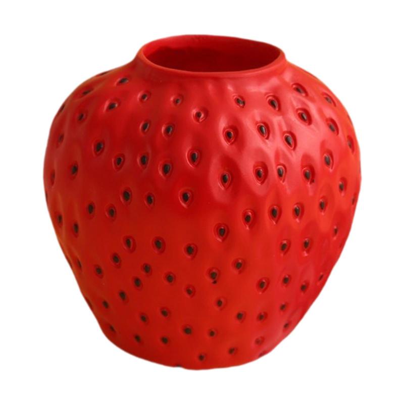 樹脂製イチゴ花瓶 イチゴ型容器 装飾花ホルダー