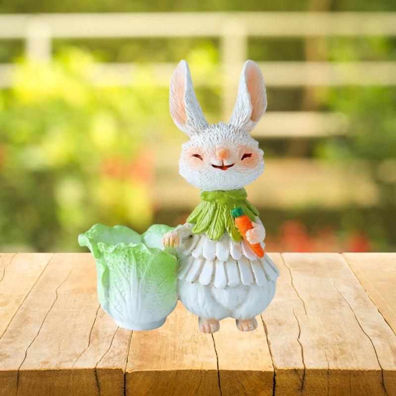 ウサギの花瓶花瓶のアレンジメント彫像ギフト装飾デスク樹脂の装飾プランター結婚式の暖炉の寝室のオフィス
