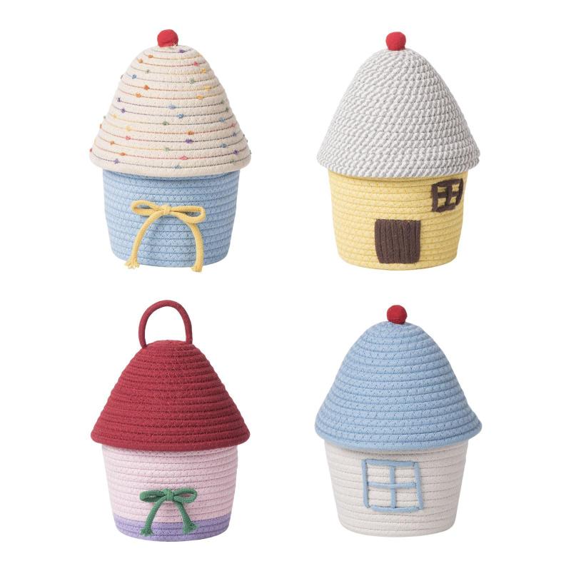 手織りの保管バスケットおもちゃバスケットカバーサンディリーコンテナホーム用品オーガナイザーオフィスキャビネット