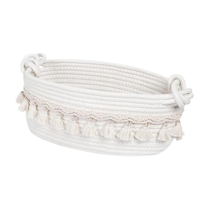 クローゼットパントリーバスルーム用のコットンロープ収納バスケットポータブル織りバスケット