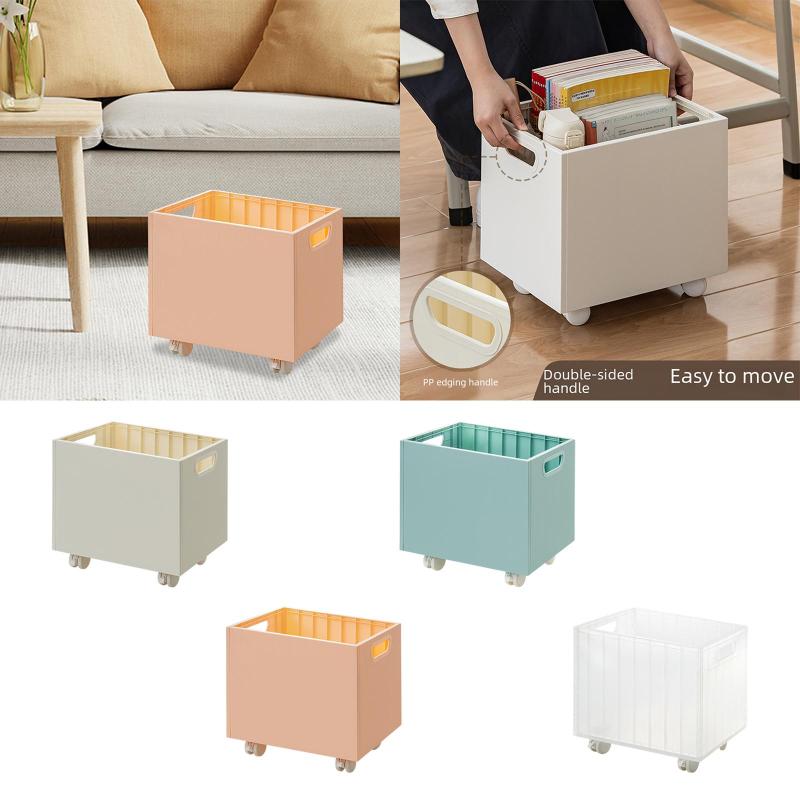 デスクの下のデスクの本ケースブックオーガナイザードキュメントストレージビンファイルボックスリビングルーム用のハンドル付きファイルボックス