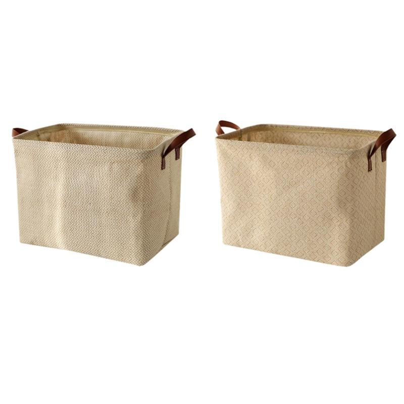 ワードローブ収納バスケット ハンドル付き モダン 多機能 ランドリーバスケット 収納キューブ タオル オフィス用品 おもちゃ 本用