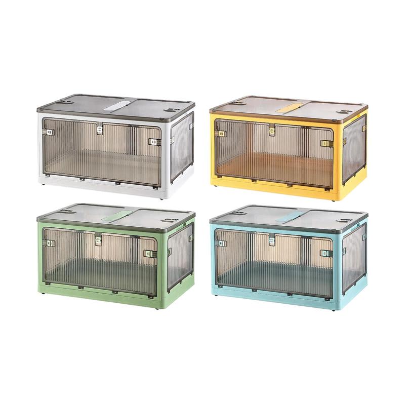 折りたたみ収納ボックス 蓋付き収納箱 車輪付き クリア 積み重ね可能 クローゼットオーガナイザー 折りたたみ式収納箱 寝室 オフィス用