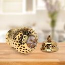 モダンなセラミック中空ジンジャージャー 蓋付き 花瓶 磁器瓶 装飾瓶 装飾品 デスクトップ棚装飾コレクション用