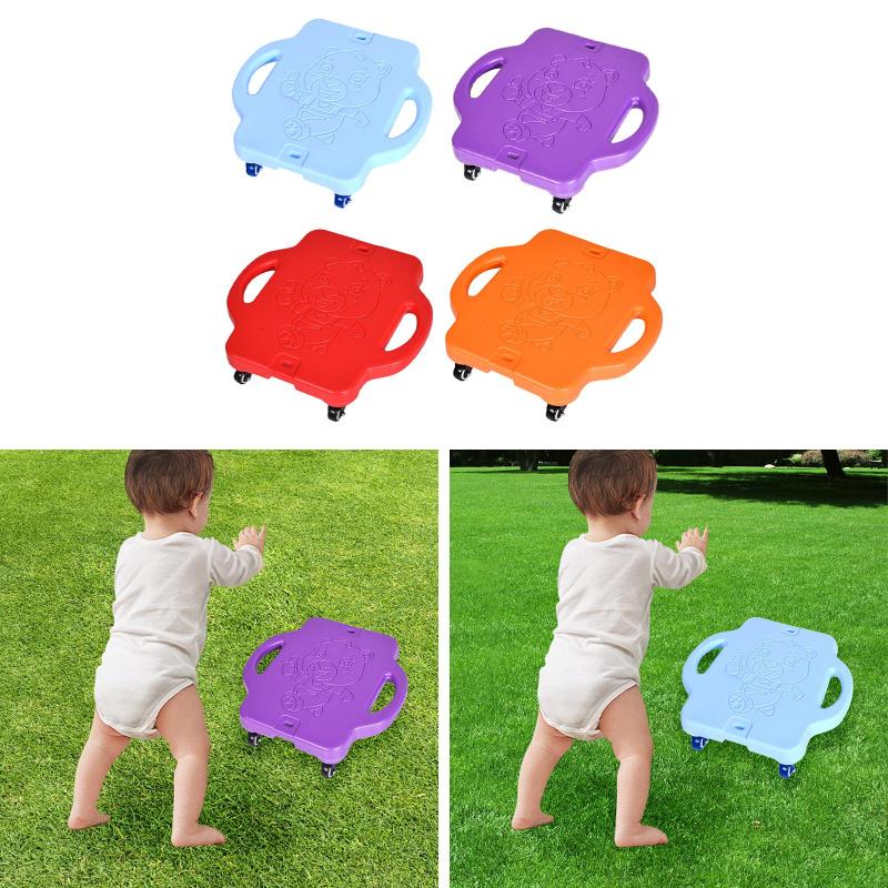 子供用ローラー付きスクーターボード.子供用ポータブルスポーツフラットスクーター.ハンドル付き.ホームジム.屋内および屋外の裏庭用