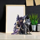 スタディルームキャビネットリビングルームのための孤独なオオカミを備えた2Dパープルウィングフェアリー