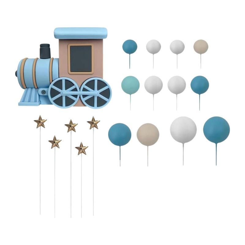 18個入り 電車ケーキトッパー 誕生日デコレーション ボール付き 記念日 誕生日