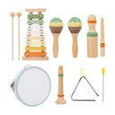 6種類の子供楽器セット トライアングルリズムおもちゃ 木製打楽器おもちゃ 対象年齢3~10歳 男の子女の子