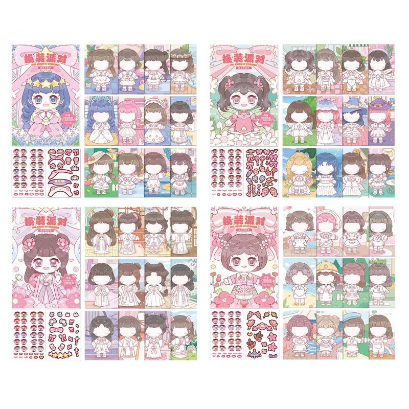 Make A Face ステッカーブック.DIY アクティビティステッカー.ラッピングデコレーション.DIY 独自のステッカーを作成 対象年齢 3 歳以上 誕生日プレゼント.女の子.パーティーの記念品