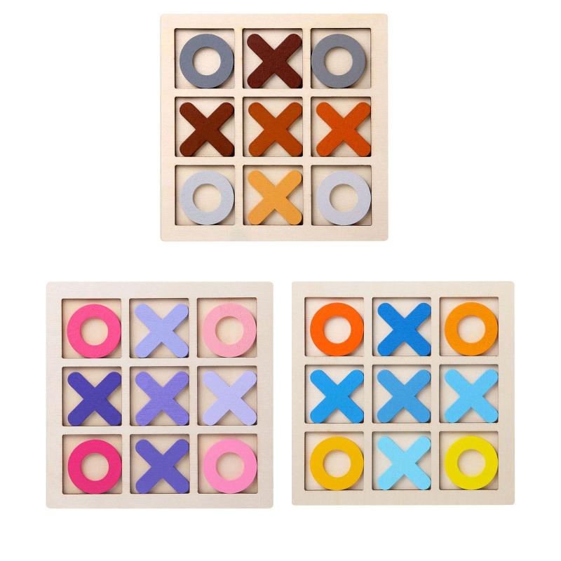 木製 Tic TAC Toe ゲーム 十字パズルゲーム クラシック コーヒーテーブル ゲーム 屋外 屋内 大人用 グッズバッグフィラー