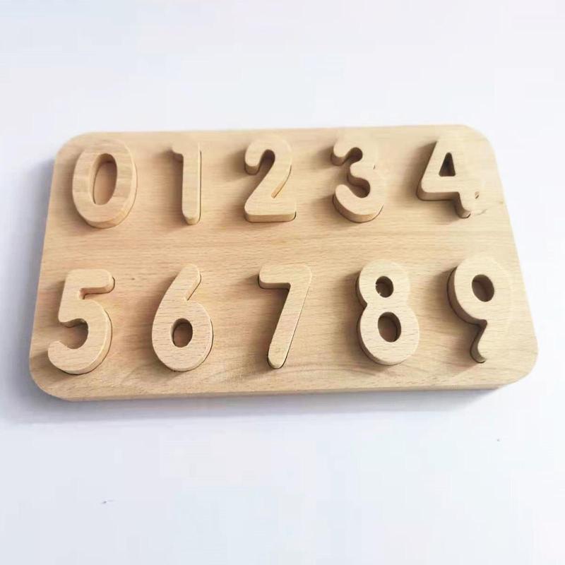 木製ナンバーレターボード就学前早期学習0-9デジタル