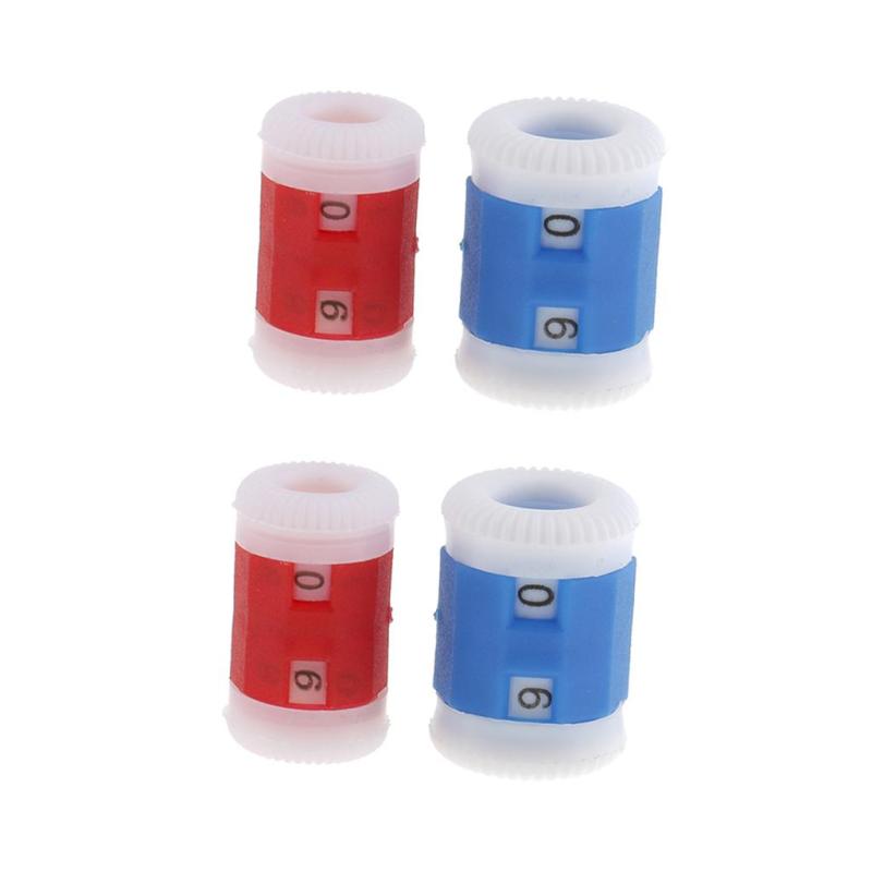 青と赤の編み物かぎ針編みステッチマーカー 2 個パック