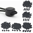 100個プラスチックコードエンドトグル春ストッパーンド.キャンプハイキング ()