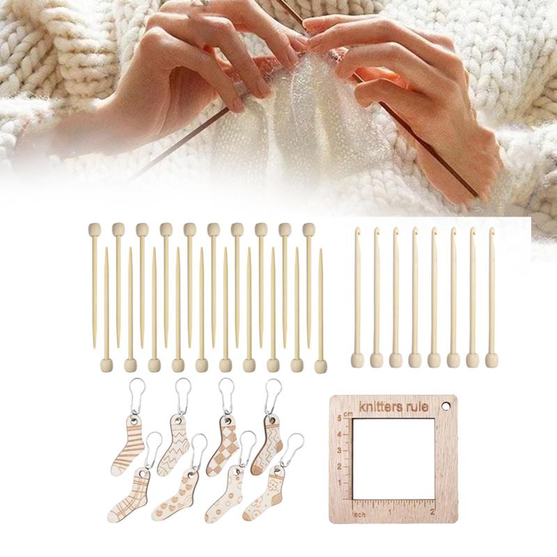 37ピース 編み物ステッチマーカー 編み物ゲージ定規 手作り測定ツール DIY 編みマーカーバックル セー..