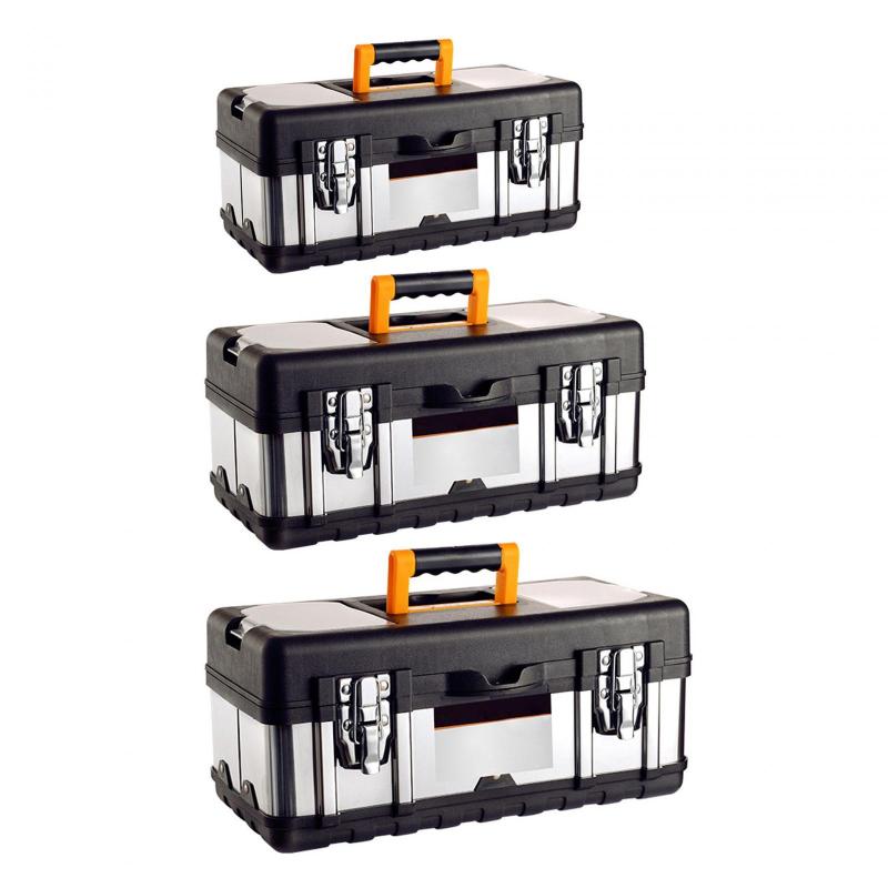 ツールボックススチール多目的ロック可能な耐摩耗性二重層収納ボックスツールオーガナイザーケース家庭用配管工ガレージ