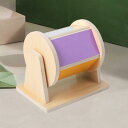 モンテッソーリ回転ドラム.赤ちゃん用木製おもちゃ.回転ホイール教育玩具.2歳の男の子と女の子向けのローリングテキスタイルドラム
