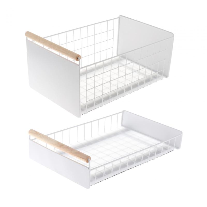 引き出し式キャビネットオーガナイザー スライド式収納棚 粘着ナノフィルム付きで頑丈 キャビネット用..