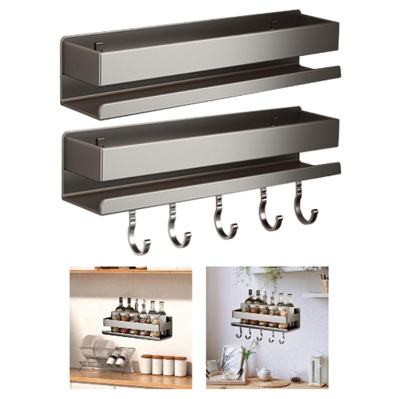 壁掛けシャワーシェルフ壁収納バスケットポータブルソープディッシュホルダーキッチン調味料ラックドレ..