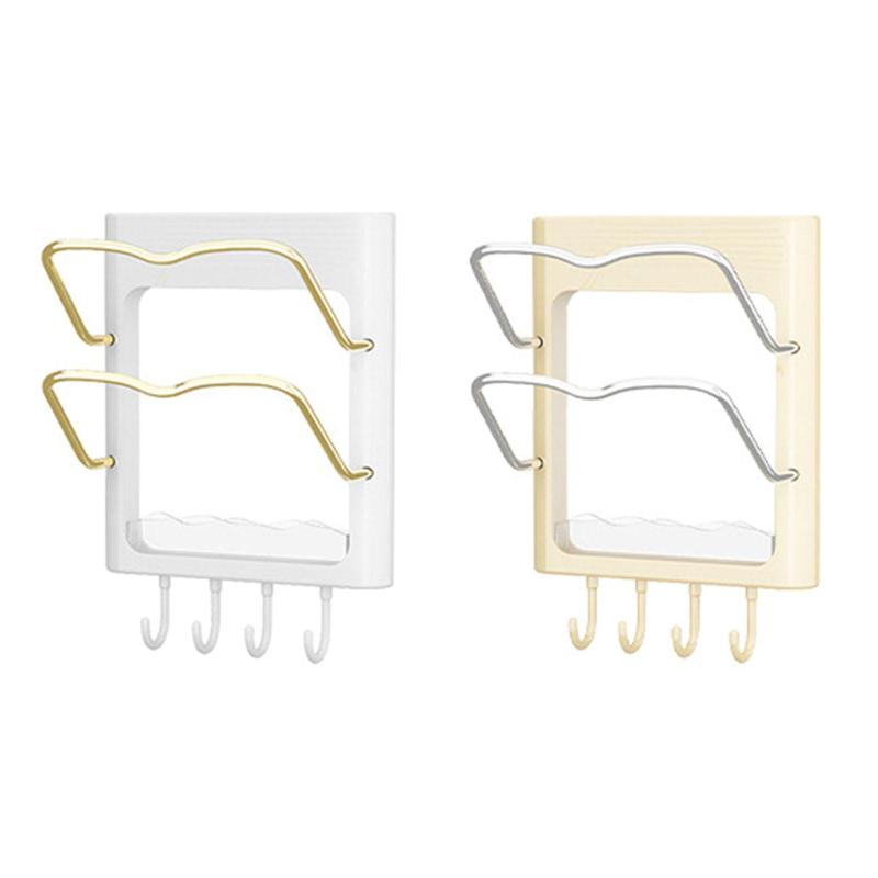 ポット蓋ホルダーポット蓋オーガナラックパンチ無料安定パンカバーオーガナイザーアパート用のドレイン..