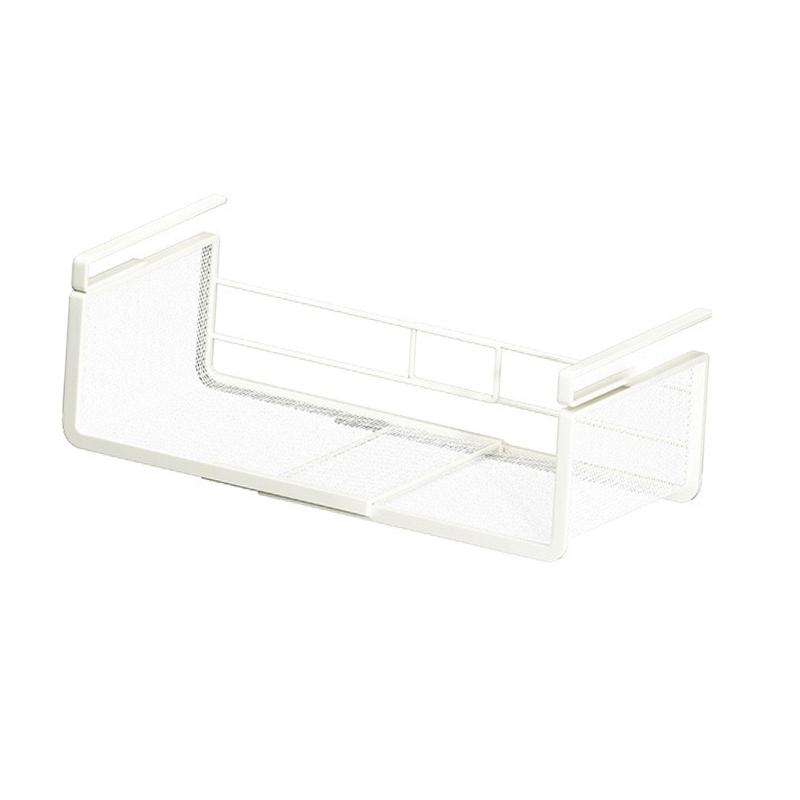 キャビネット棚下調味料ラック 伸縮式 ホワイト 棚下バスケットオーガナイザー ランドリールーム 食器..