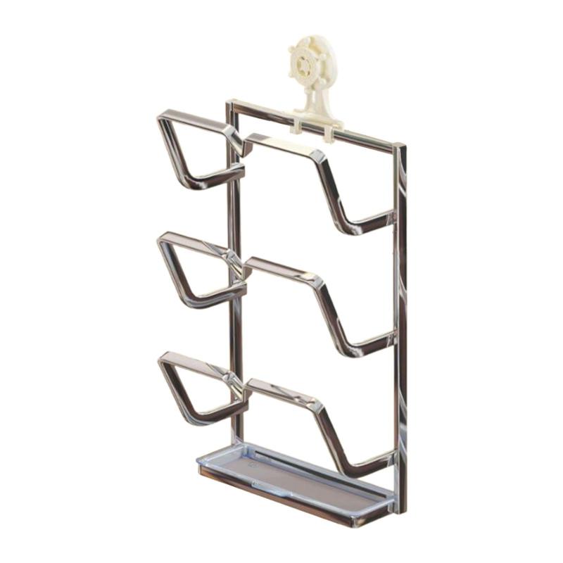 3段鍋蓋ホルダー 吸盤式鍋蓋オーガナイザー キッチンまな板ラック まな板オーガナイザー RVプレート用