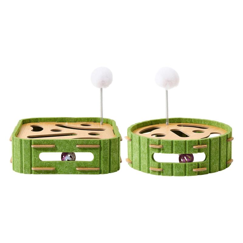 インタラクティブなボールを備えた猫のスクラッチおもちゃ猫のスクラッチボードアクセサリーパズルボー..