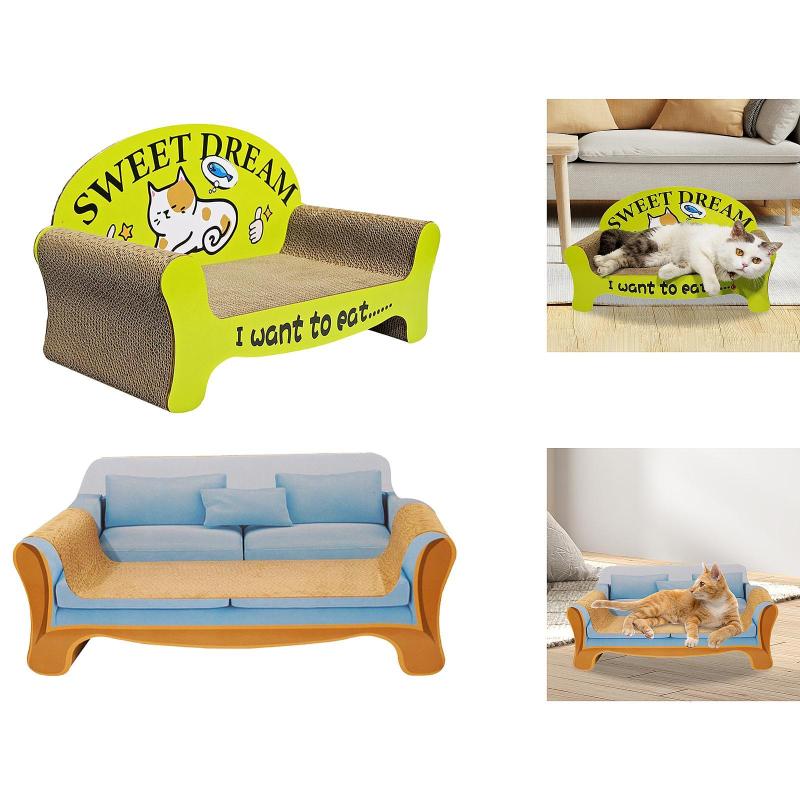 猫用爪とぎソファベッド ラウンジャーソファ型 モダンアクセサリー ホームデコレーション 猫用ソファ ..