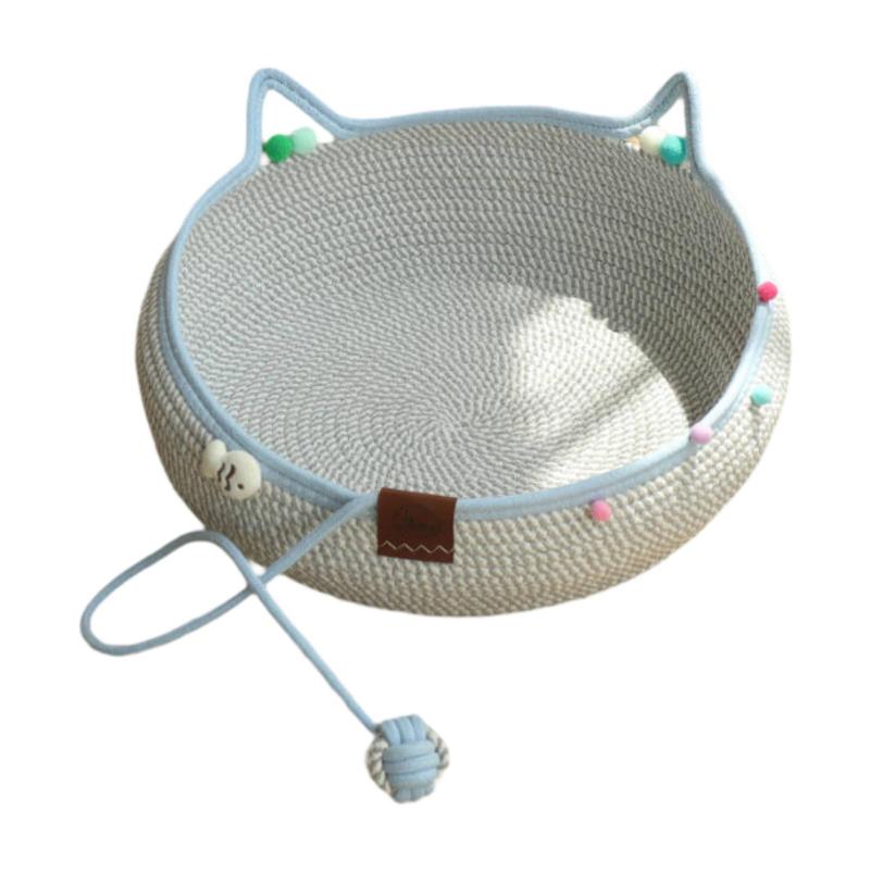 手編みの猫ベッド 子猫用スクラッチパッド 傷防止家具シールド ペットアクセサリー 洗える猫用スクラッ..