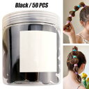 50個レディースシームレスヘアバンド弾性ヘアバンドシュシュプリティヘッドバンドブラック