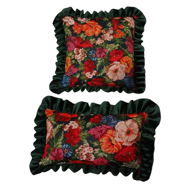 ヴィンテージの花柄の装飾的なスロー枕シートクッション.農家用の洗える.取り外し可能なソファ枕.リビ..