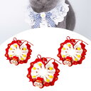 ニット猫の首輪新年犬の首輪調節可能な装飾かわいいドレスアップコスチューム手織りかぎ針編みよだれかけ猫スカーフ.