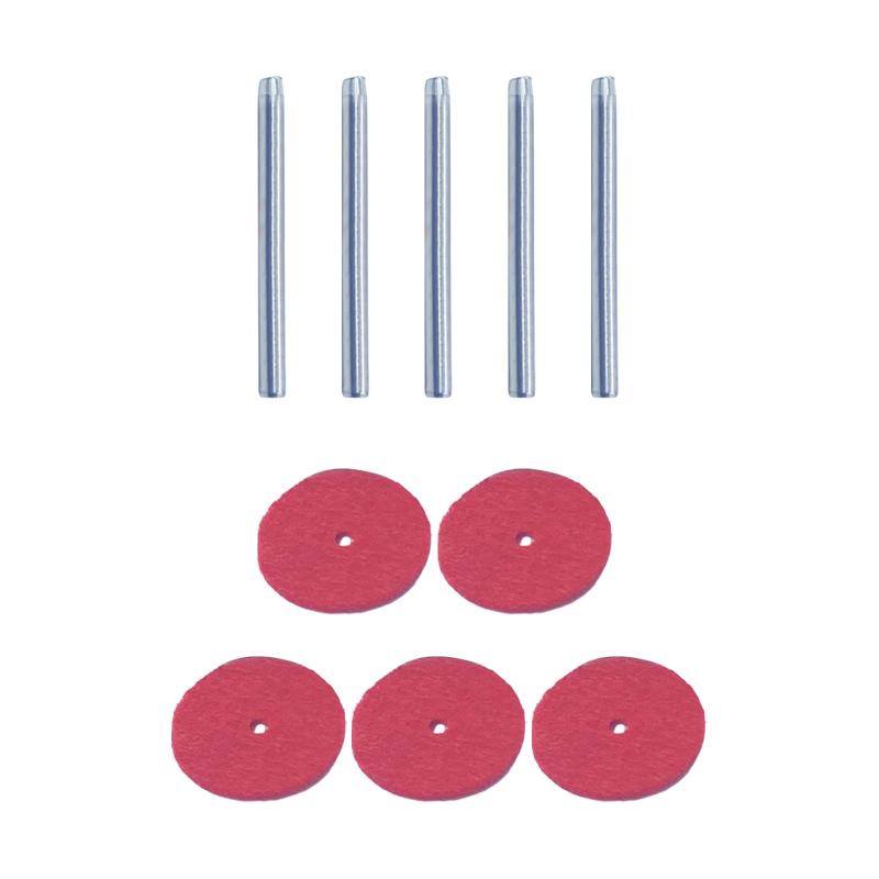 パッド付き糸立てピン 5 ペアパッド直径 25mm.糸立てピン 48mm 赤いフェルトパッド