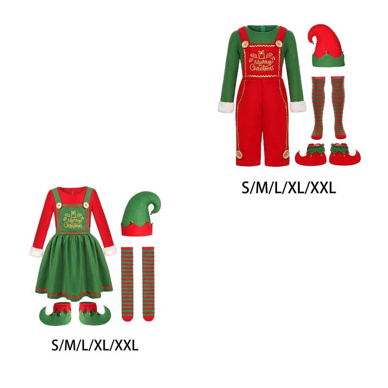エルフのクリスマスコスチューム 帽子付き 子供用エルフ衣装 お祭り ハロウィン カーニバル