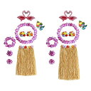 ハワイアンスカート ラフィアスカート ステージパフォーマンスカーニバル用ネックレスとヘッドバンド