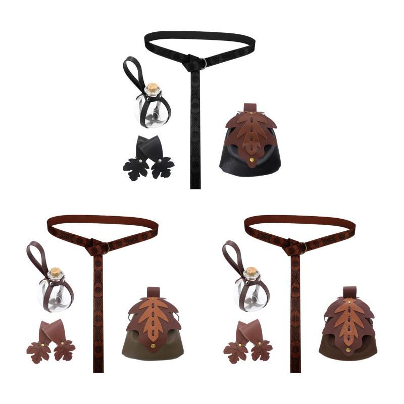 5個 中世のベルトバッグ スカートハイクボトル 中世のコスチュームアクセサリー パーティー用