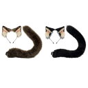 猫耳と尻尾セット ステージパフォーマンスパーティー小道具 ホリデー用コスプレ用品