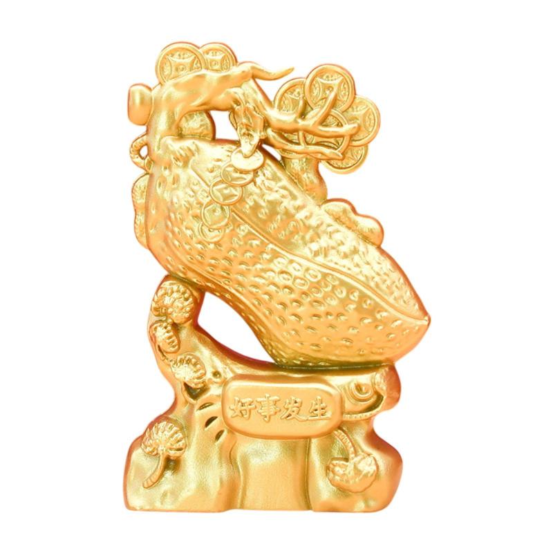 リビングルーム用のモダンな幸運の金のピーナッツ像の装飾