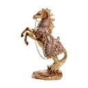 樹脂馬のフィギュアゴールデンカラー彫刻テーブル装飾装飾工芸品20x9x31cmリビングルーム多目的