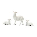 リビングルーム.オフィス.本棚用のミニ羊の像動物の置物3個