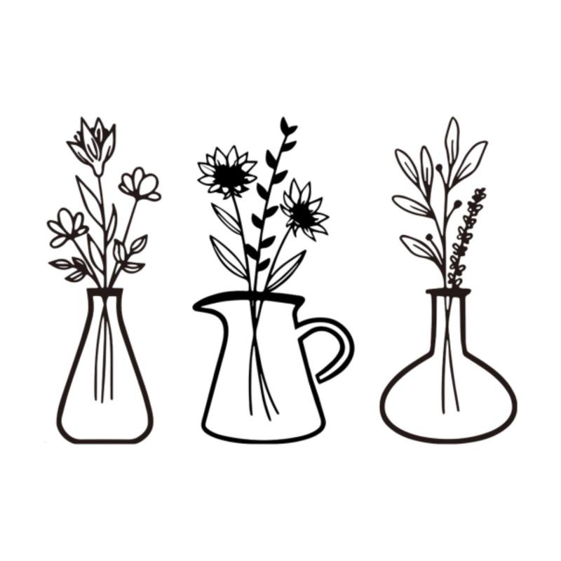 3ピース/個花瓶の壁吊り装飾リビングルームベッドルーム装飾花の壁アート